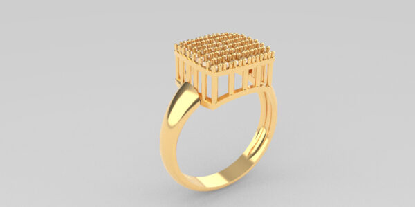OV3D004 - Anel Quadrado Cravejado