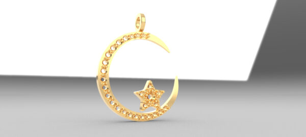 OV3D008 - Pingente Lua e Estrela