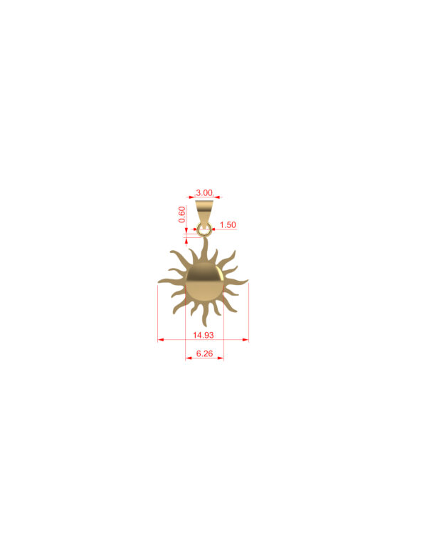 OV3D044 - Pingente Sol