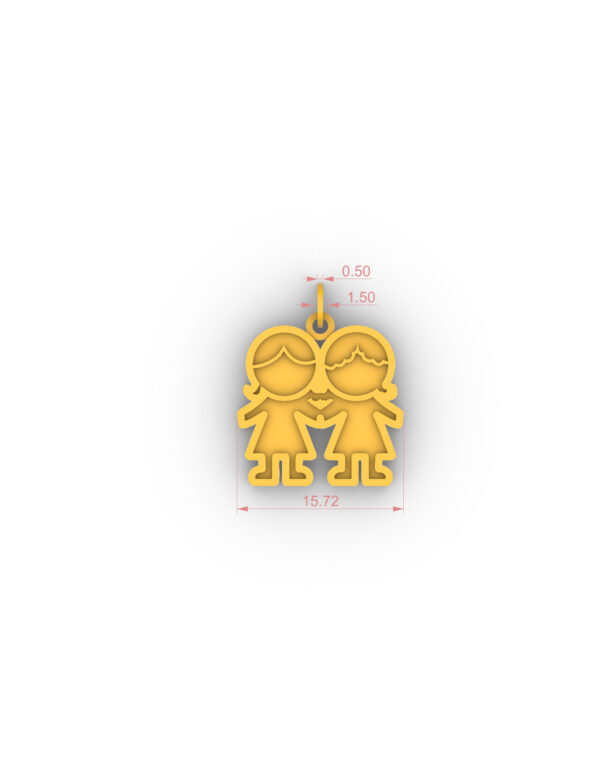 OV3D045 - Pingente irmãs
