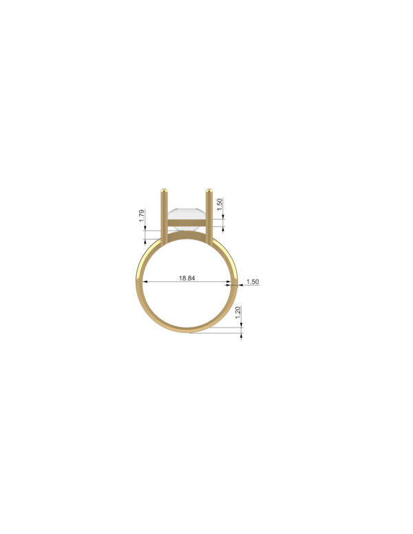OV3D049 - Anel Pedra Quadrada
